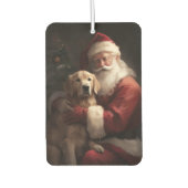Gouden Retriever met Kerstman Kerstmis Luchtverfrisser (Voorkant)