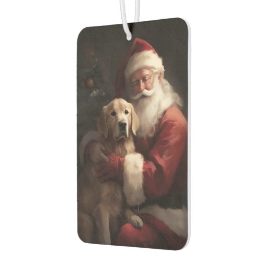 Gouden Retriever met Kerstman Kerstmis Luchtverfrisser (Links)