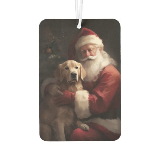 Gouden Retriever met Kerstman Kerstmis Luchtverfrisser (Achterkant)