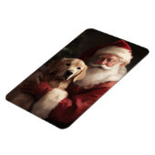 Gouden Retriever met Kerstman Kerstmis Magneet (Linkerzijde)