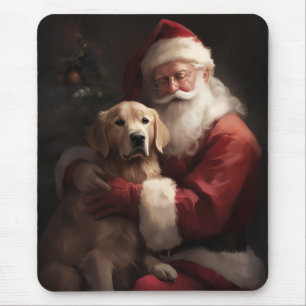 Gouden Retriever met Kerstman Kerstmis Muismat