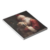 Gouden Retriever met Kerstman Kerstmis Notitieblok (Schuin)