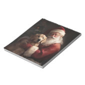 Gouden Retriever met Kerstman Kerstmis Notitieblok (Linkerzijde)