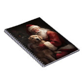 Gouden Retriever met Kerstman Kerstmis Notitieboek (Rechterzijde)