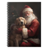 Gouden Retriever met Kerstman Kerstmis Notitieboek (Voorkant)