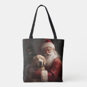 Gouden Retriever met Kerstman Kerstmis Tote Bag (Achterkant)