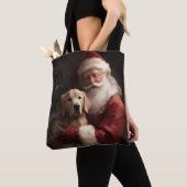 Gouden Retriever met Kerstman Kerstmis Tote Bag (Dichtbij)