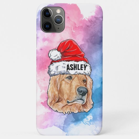 Gouden retriever met kerstmanchet Kersthond Case-Mate iPhone Case (Achterkant)