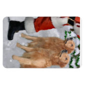 Gouden Retriever met Kerstmis Magneet (Horizontaal)