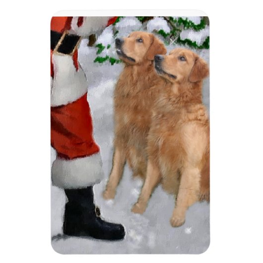 Gouden Retriever met Kerstmis Magneet (Verticaal)