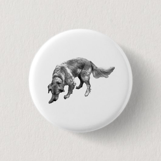 Gouden Retriever met Leuke Uitdrukking Ronde Button 3,2 Cm (Voorkant)