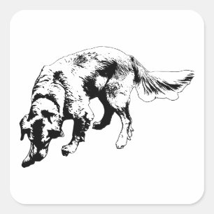 Gouden Retriever met Leuke Uitdrukking Vierkante Sticker