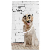 Gouden Retriever met Mustache Mask Klein Cadeauzakje (Voorkant)