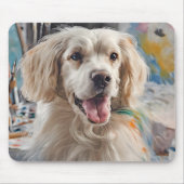 Gouden Retriever met verfvlekken Muismat (Voorkant)