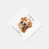 Gouden Retriever Moderne Hond Bruiloft Cocktail Servet (Hoek)