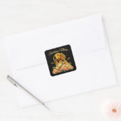 Gouden Retriever Moeder Bloemen Boho Chique Hond P Vierkante Sticker (Envelop)