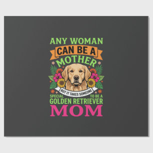 Gouden Retriever Moeder Bloemige Hond Liefhebber Cadeaupapier