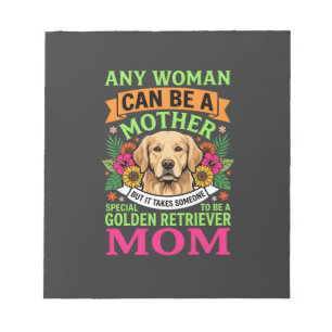 Gouden Retriever Moeder Bloemige Hond Liefhebber Notitieblok