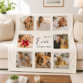 Gouden Retriever Moeder Cream Foto Collage Fleece Deken