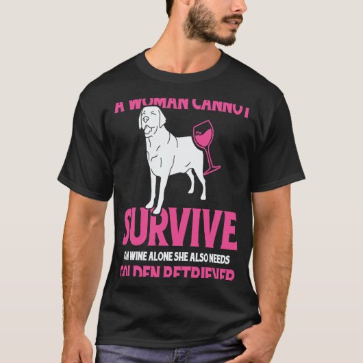gouden retriever moeder en wijn t-shirt (Voorkant)
