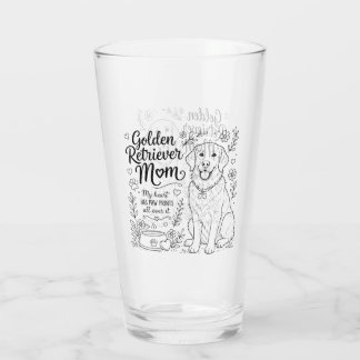 Gouden Retriever Moeder Hond Liefhebber Lijn Kunst Glas