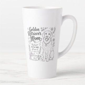 Gouden Retriever Moeder Hond Liefhebber Lijn Kunst Latte Mok