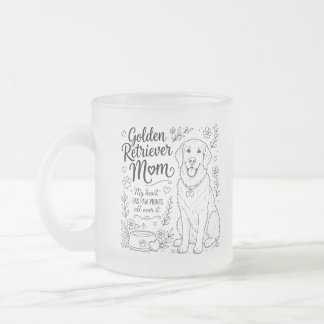 Gouden Retriever Moeder Hond Liefhebber Lijn Kunst Matglas Koffiemok
