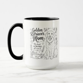 Gouden Retriever Moeder Hond Liefhebber Lijn Kunst Mok
