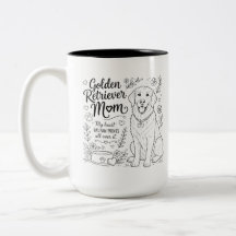 Gouden Retriever Moeder Hond Liefhebber Lijn Kunst