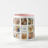 Gouden Retriever moeder mama fotocollage roze Mok (Midden)