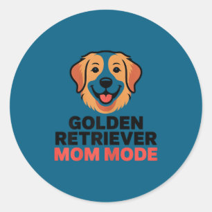 Gouden retriever moeder modus grappige hond liefhe ronde sticker