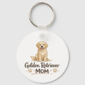 Gouden Retriever Moeder Mooie Hond Kunst Sleutelhanger (Voorkant)