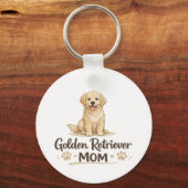 Gouden Retriever Moeder Mooie Hond Kunst Sleutelhanger (Voorkant)