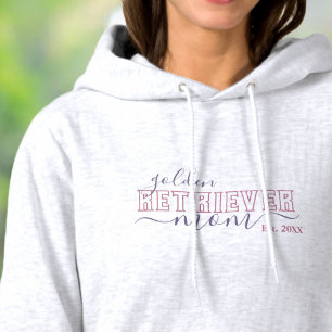 Gouden Retriever Moeder Varsity Schrift Oprichting Hoodie