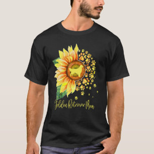 Gouden Retriever Moeder Zonnebloem Hond Poot Moede T-shirt
