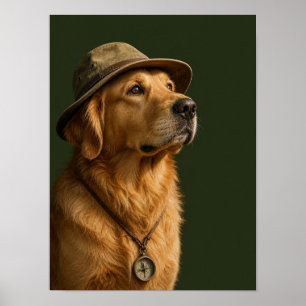 Gouden Retriever Muur Kunst — Ontdekkingsreiziger Poster