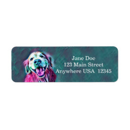 Gouden Retriever Neon Kleuren Aangepaste Naam Etiket