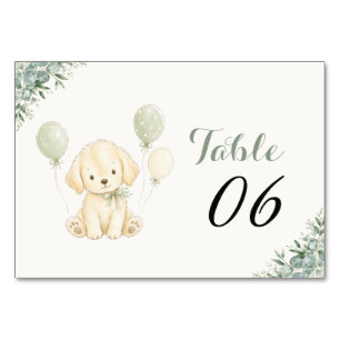 Gouden Retriever Neutrale Baby Shower Tafelnummer