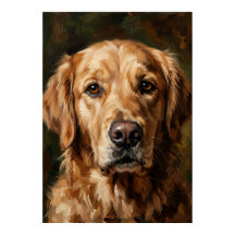 Gouden Retriever Olie Schilderij Poster | Zielvoll