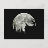 Gouden Retriever Op Berg Spooky Halloween Moon Briefkaart (Voorkant)