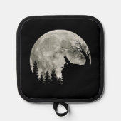 Gouden Retriever Op Berg Spooky Halloween Moon Pannenlap (Voorkant)