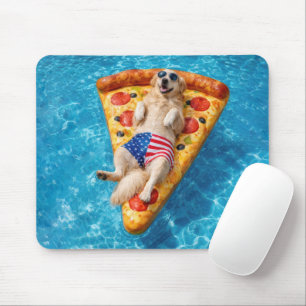Gouden Retriever op een Pizza Luchtbed Muismat