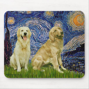 Gouden Retriever Paar 3 - Sterrennacht Muismat