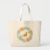 Gouden Retriever Pastel Oranje Gepersonaliseerd Grote Tote Bag (Voorkant)