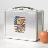 Gouden Retriever Patriottische Vintage Vector Ontw (In situ)