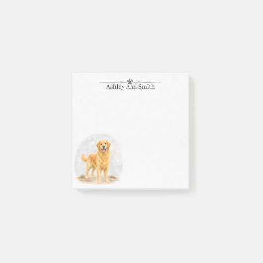 Gouden Retriever Persoonlijke Post It Notitieblok Post-it® Notes (Voorkant)