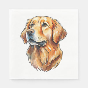 Gouden Retriever Portret Klassiek T-shirt Servet