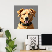 Gouden Retriever Portret met zwarte kraag Poster (Thuiskantoor)