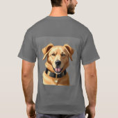 Gouden Retriever Portret met zwarte kraag T-shirt (Achterkant)