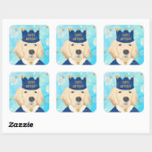 Gouden Retriever Prins Verjaardagssticker Vierkante Sticker (Vel)